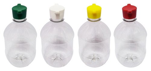 686 Frasco Plástico Cristal Pet 500ml Tampa Rosca 2 Bico Cac - Imagem 2