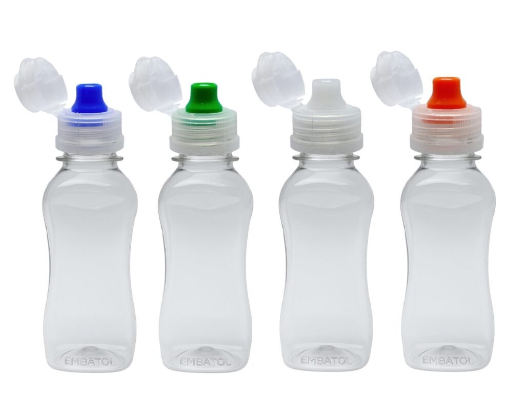 49 FRASCOS PLÁSTICO CRISTAL PET 120ML SPORT FLIPTOP CAT