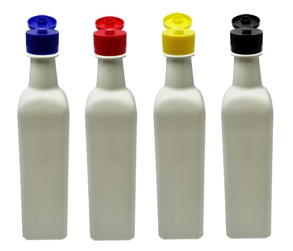 128 FRASCOS PLÁSTICO BRANCO PET 500ML C/ TAMPA FLIPTOP AZE