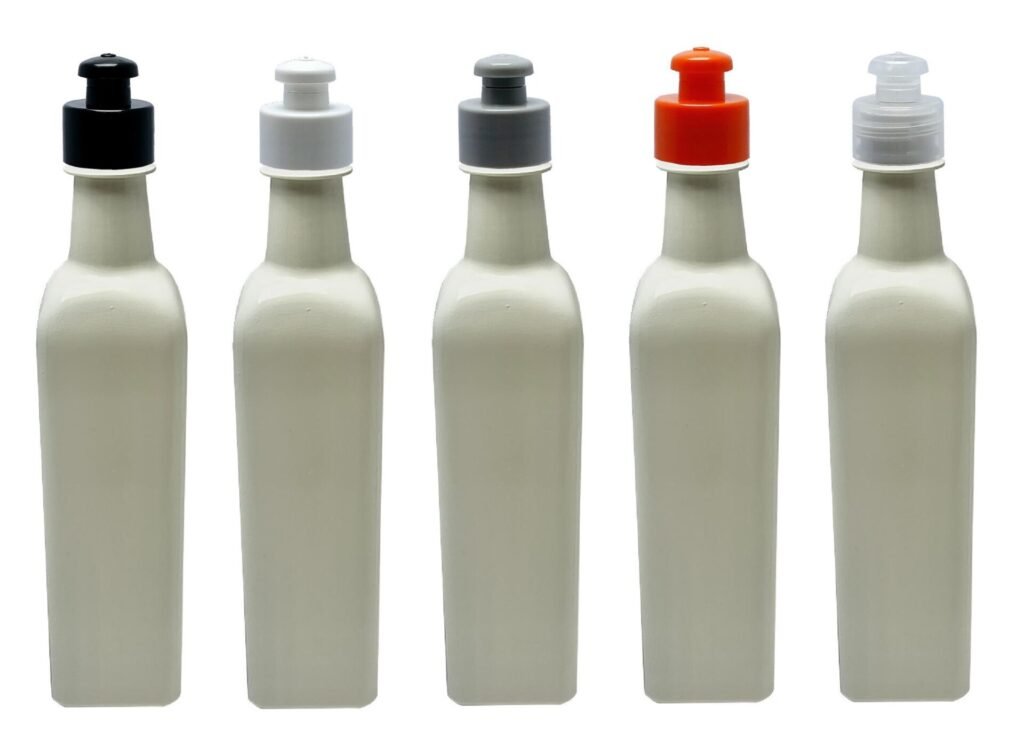 49 FRASCOS PLÁSTICO BRANCO PET 500ML C/ TAMPA PUSHPULL AZE