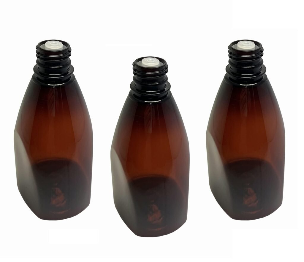 182 FRASCO PLÁSTICO ÂMBAR PET 500ML BATOQUE 12 FUROS PIR