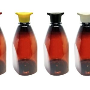 180 FRASCO PLÁSTICO ÂMBAR PET 500ML TAMPA ROSCA 2 BICO PIR