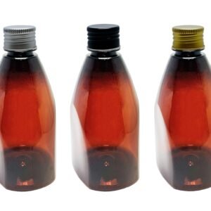 44 FRASCOS PLÁSTICO ÂMBAR PET 500ML TAMPA ALUMINIO S/ PIR