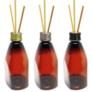 97 FRASCOS PLÁSTICO ÂMBAR 500ML TAMPA DIFUSOR VARETAS PIR