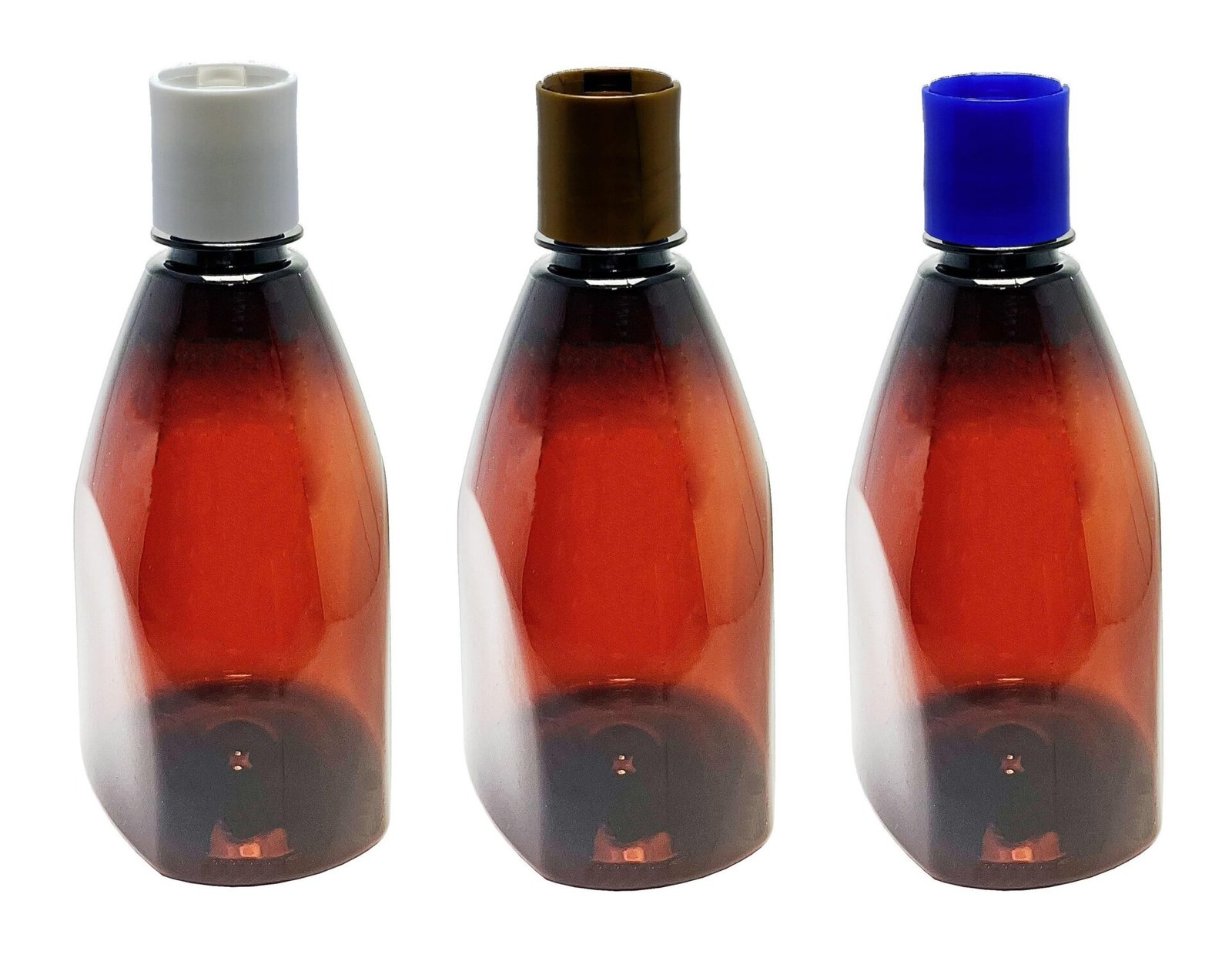 10 FRASCOS PLÁSTICO ÂMBAR PET 500ML C/ TAMPA DISKTOP PIR - Imagem 3
