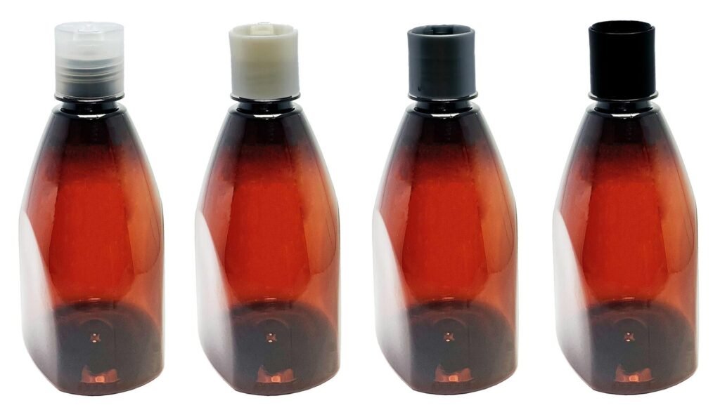 44 FRASCOS PLÁSTICO ÂMBAR PET 500ML C/ TAMPA DISKTOP PIR