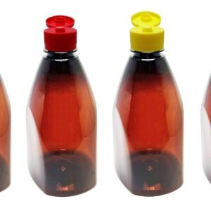 10 FRASCOS PLÁSTICO ÂMBAR PET 500ML C/ TAMPA FLIPTOP PIR