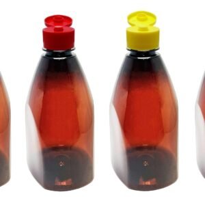 182 FRASCOS PLÁSTICO ÂMBAR PET 500ML C/ TAMPA FLIPTOP PIR