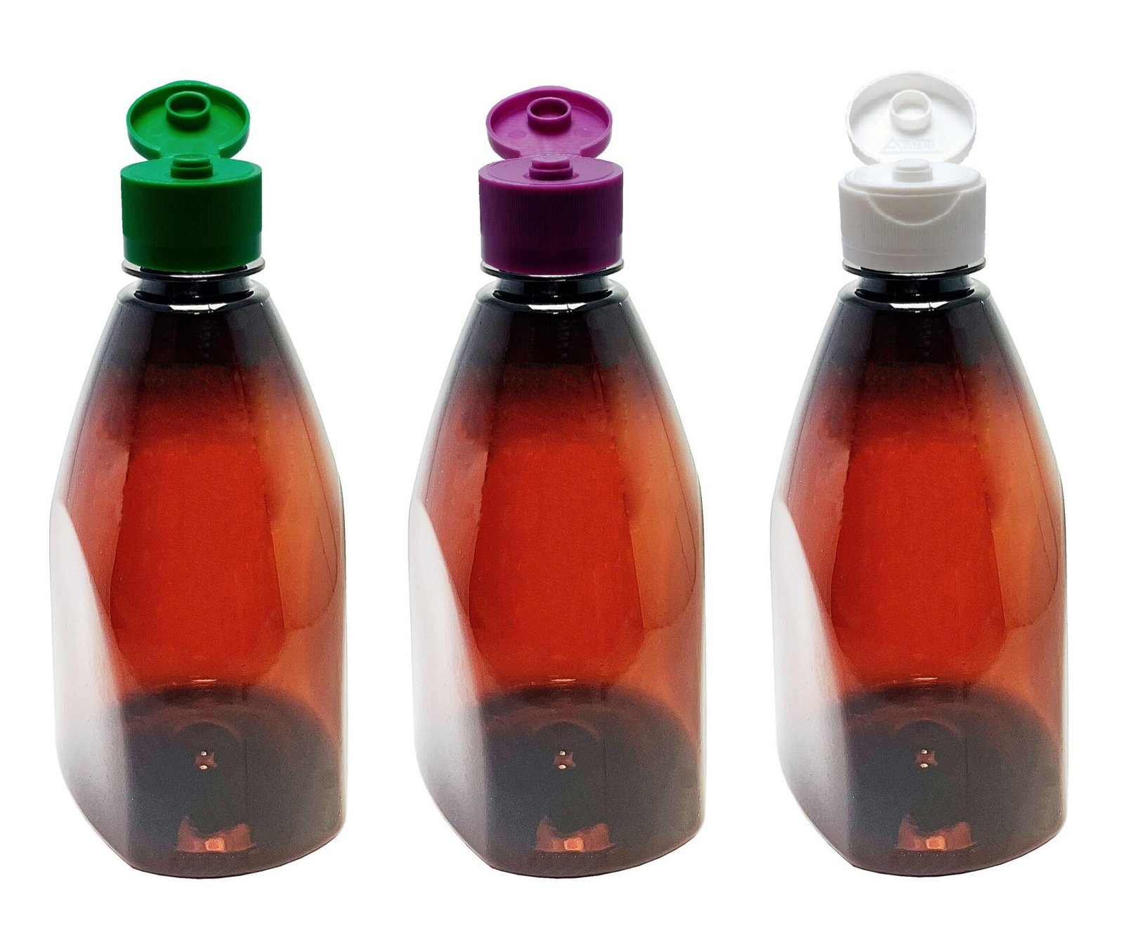 10 FRASCOS PLÁSTICO ÂMBAR PET 500ML C/ TAMPA FLIPTOP PIR - Imagem 6