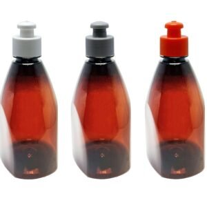 182 FRASCOS PLÁSTICO ÂMBAR PET 500ML C/ TAMPA PUSHPULL PIR