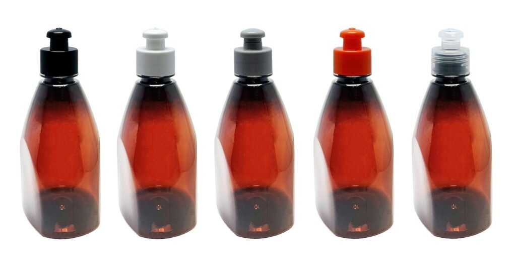 10 FRASCOS PLÁSTICO ÂMBAR PET 500ML C/ TAMPA PUSHPULL PIR
