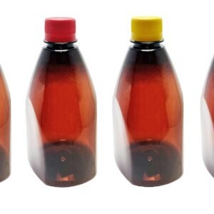 97 FRASCOS PLÁSTICO ÂMBAR PET 500ML TAMPA ROSCA LACRE PIR