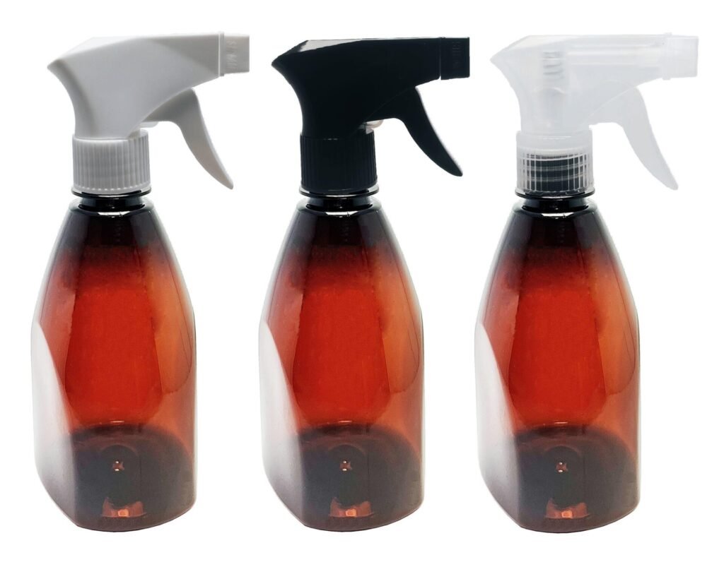 168 FRASCOS PLÁSTICOS ÂMBAR PET 500ML VÁLVULA GATILHO PIR