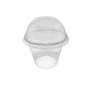 800 POTES/COPOS COM TAMPA BOLHA COM FURO CRISTAL 250ML G677