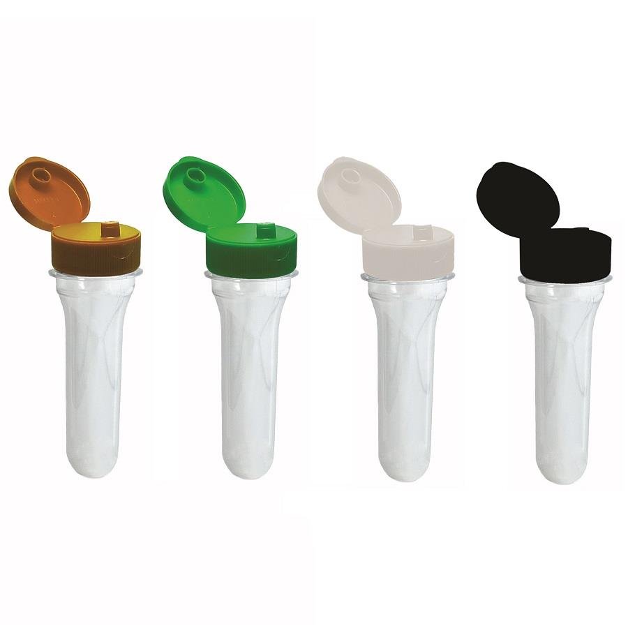 10 PREFORMA CRISTAL 38ML PET 28G TUBETE 10,7CM FLIPTOP - Imagem 2