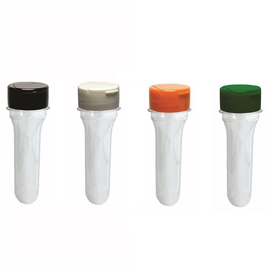 10 PREFORMA CRISTAL 38ML PET 28G TUBETE 10,7CM FLIPTOP CAP