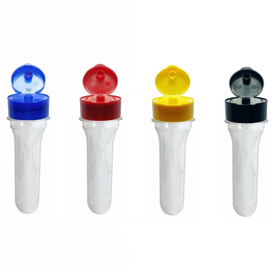 10 PREFORMA CRISTAL 38ML PET 28G TUBETE 10,7CM FLIPTOP ROSC - Imagem 2