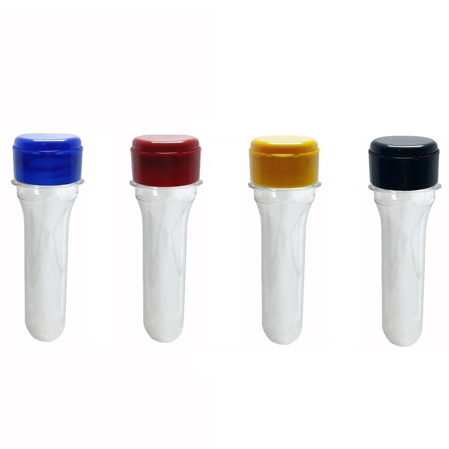 10 PREFORMA CRISTAL 38ML PET 28G TUBETE 10,7CM FLIPTOP ROSC