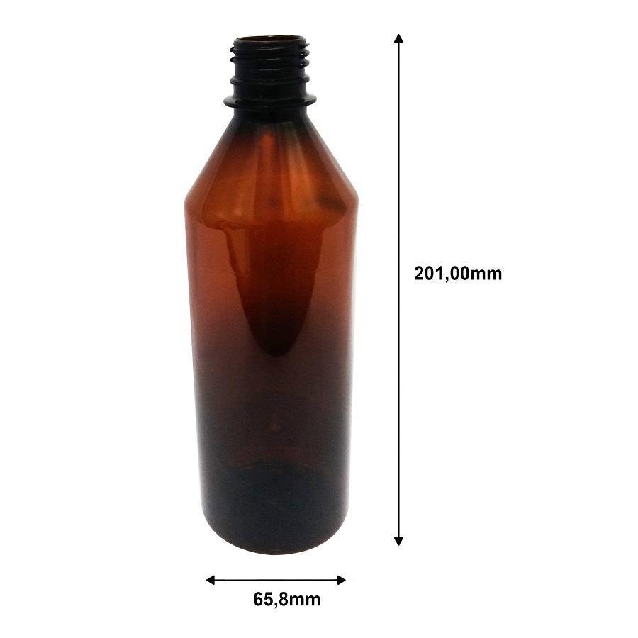 50 FRASCO PLÁSTICO AMBAR 500ML FLIPTOP FURO ABERTO COS - Imagem 9