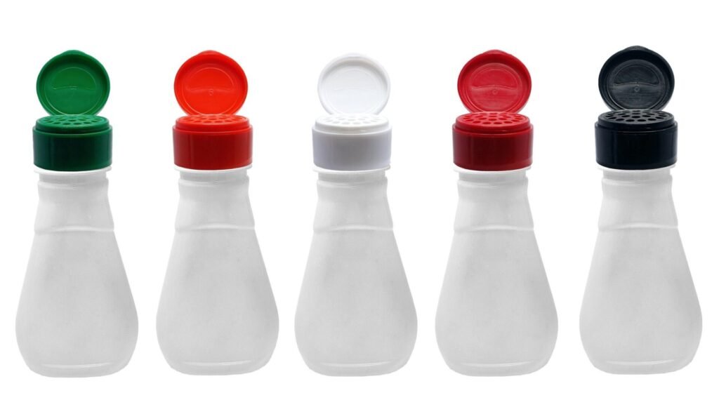 126 FRASCO PLÁSTICO BRANCO PET 180ML COM TAMPA PENEIRA MEL