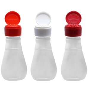 30 FRASCO PLÁSTICO BRANCO PET 180ML COM TAMPA PENEIRA MEL