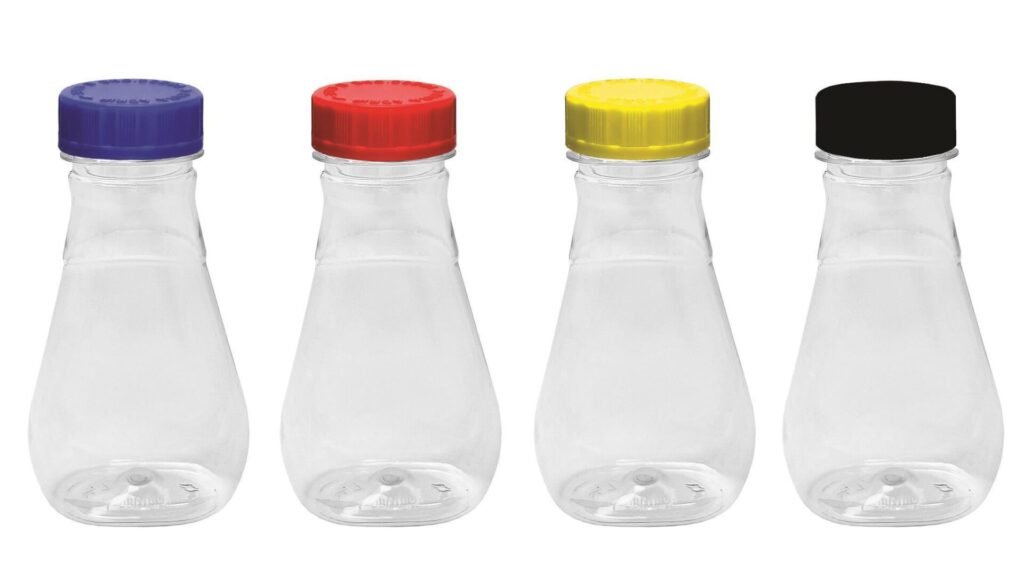 416 FRASCO PLÁSTICO CRISTAL PET 180ML COM TAMPA CHILD MEL