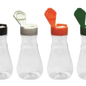 416 FRASCO PLÁSTICO CRISTAL 180ML TAMPA FLIPTOP CAPSULA MEL