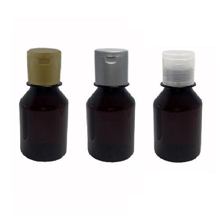 196 FRASCO PLÁSTICO AMBAR 100ML FLIPTOP FURO ABERTO FAR - Imagem 4