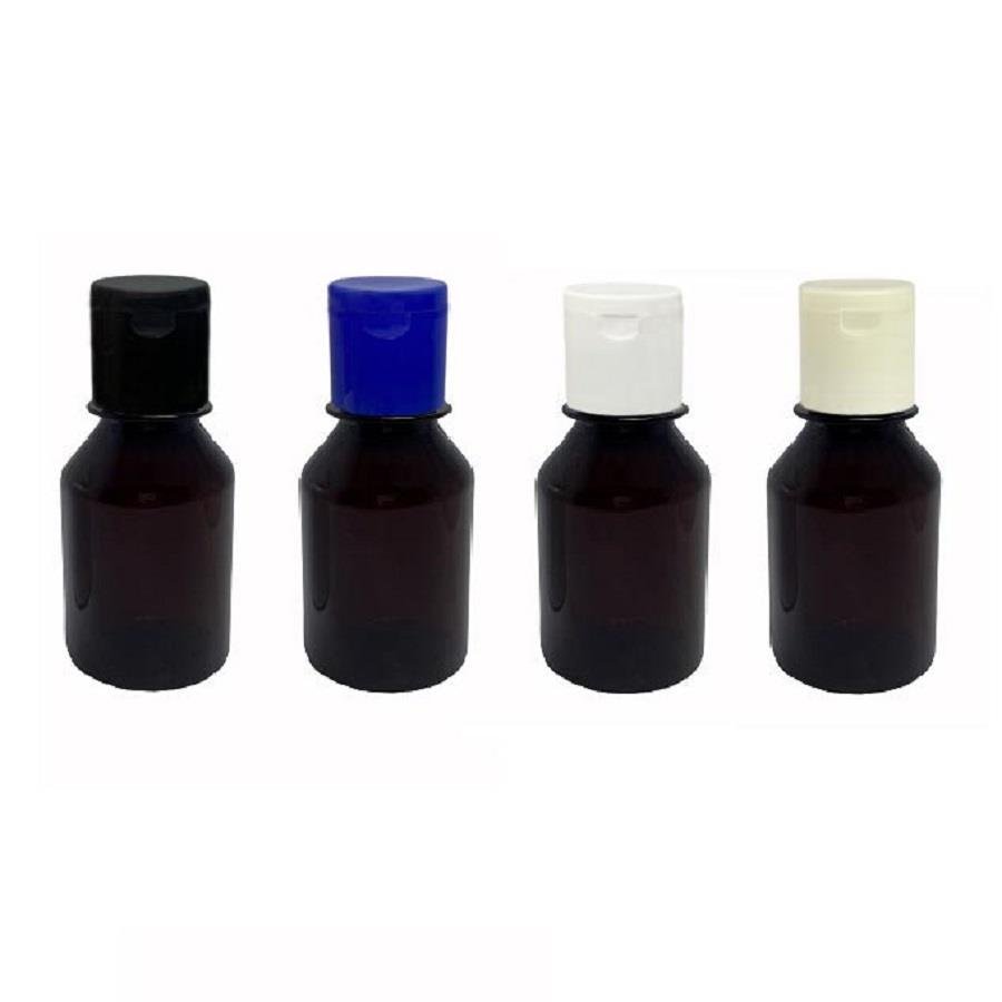 45 FRASCO PLÁSTICO AMBAR 100ML FLIPTOP FURO ABERTO FAR - Imagem 3