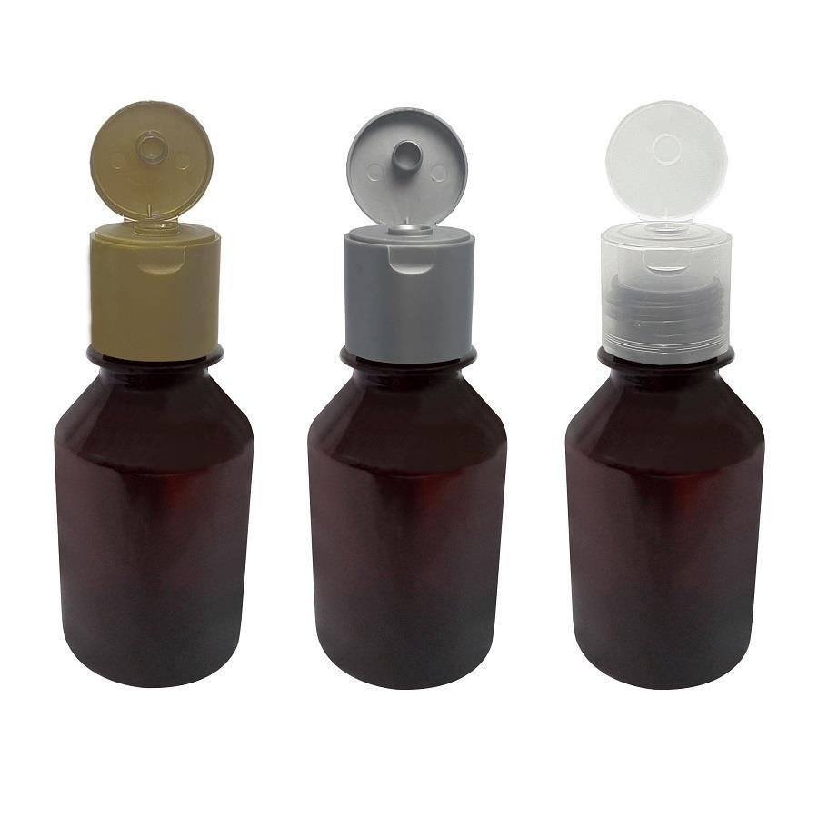 162 FRASCO PLÁSTICO AMBAR 120ML FLIPTOP FURO ABERTO FAR - Imagem 2