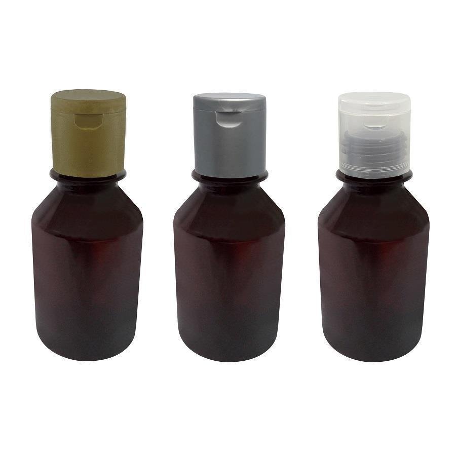 802 FRASCO PLÁSTICO AMBAR 120ML FLIPTOP FURO ABERTO FAR - Imagem 4
