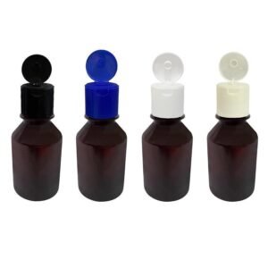 802 FRASCO PLÁSTICO AMBAR 120ML FLIPTOP FURO ABERTO FAR