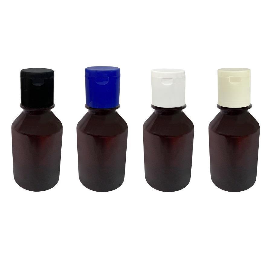 162 FRASCO PLÁSTICO AMBAR 120ML FLIPTOP FURO ABERTO FAR - Imagem 3