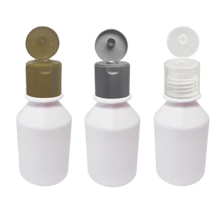 162 FRASCO PLÁSTICO BRANCO 120ML FLIPTOP FURO ABERTO FAR - Imagem 2