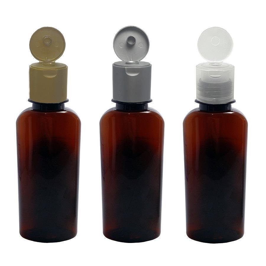 1705 FRASCO PLÁSTICO AMBAR 140ML FLIPTOP FURO ABERTO ARO - Imagem 2