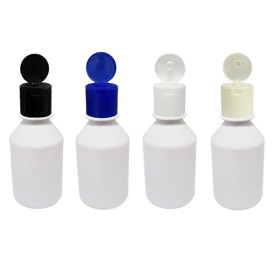 40 FRASCO PLÁSTICO BRANCO 150ML FLIPTOP FURO ABERTO FAR