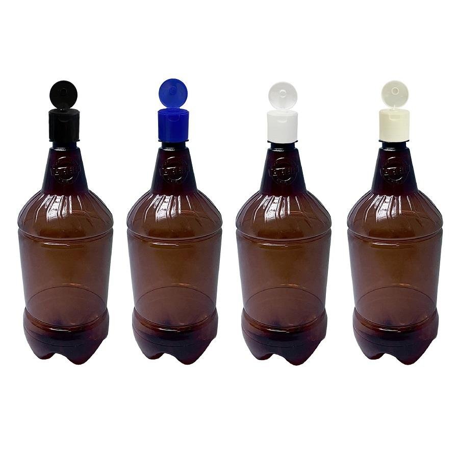 3 FRASCO PLÁSTICO AMBAR 1,5L FLIPTOP FURO ABERTO GR2