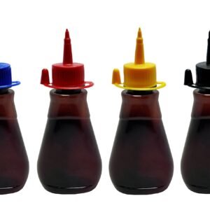 416 FRASCO PLÁSTICO AMBAR PET 180ML C/ BICO APLICADOR MEL