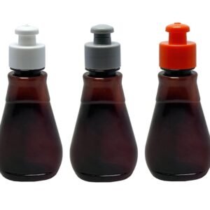 30 FRASCO PLÁSTICO AMBAR PET 180ML C/ TAMPA PUSHPULL MEL