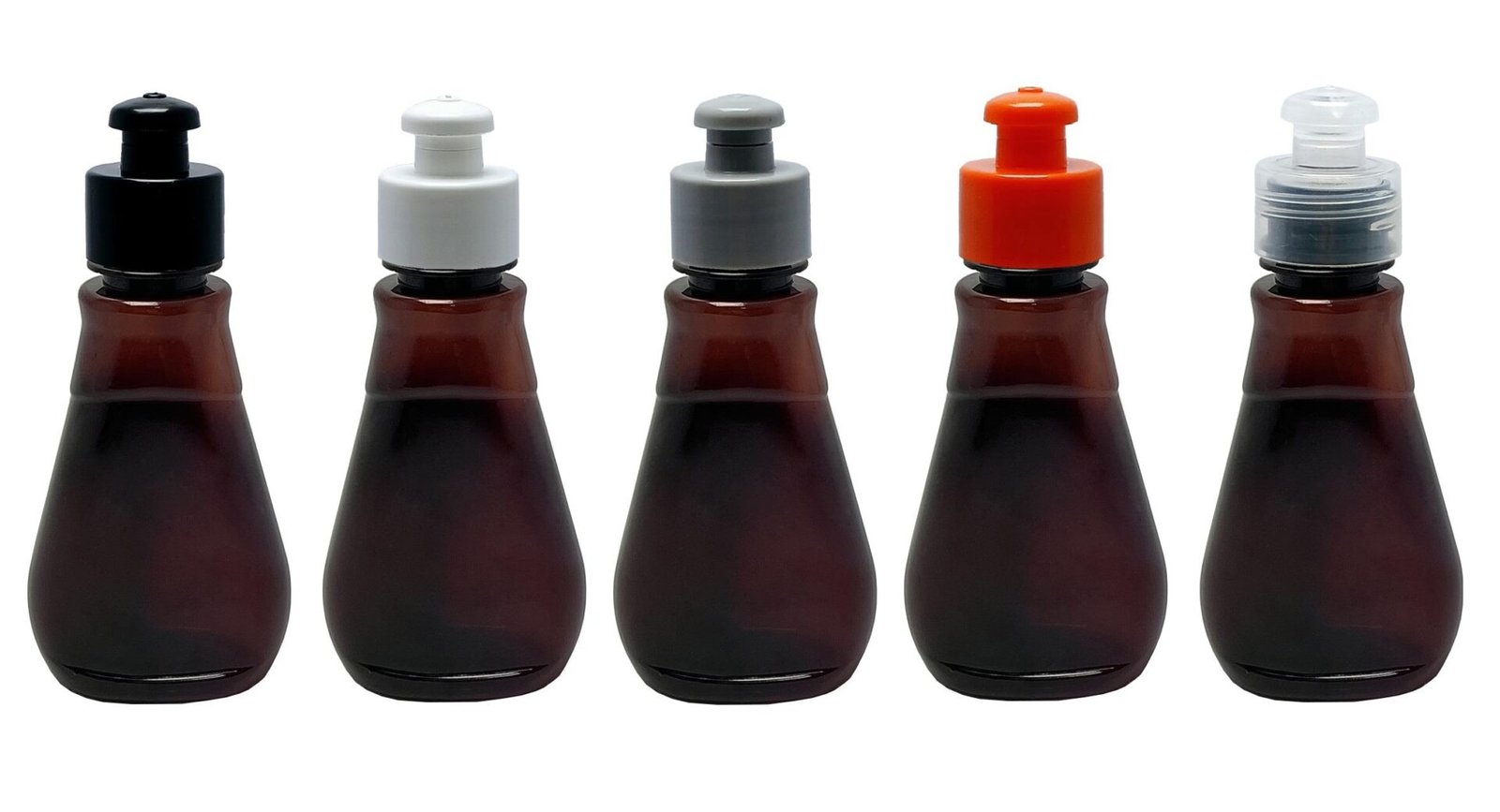 30 FRASCO PLÁSTICO AMBAR PET 180ML C/ TAMPA PUSHPULL MEL