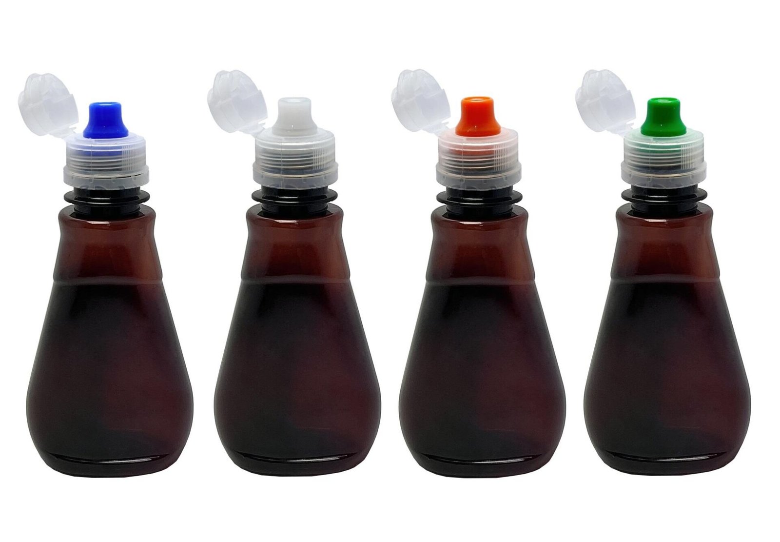 30 FRASCO PLÁSTICO AMBAR PET 180ML C/ TAMPA SPORT MEL