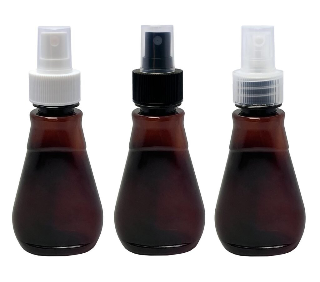 24 FRASCO PLÁSTICO AMBAR PET 180ML VALVULA SPRAY S MEL