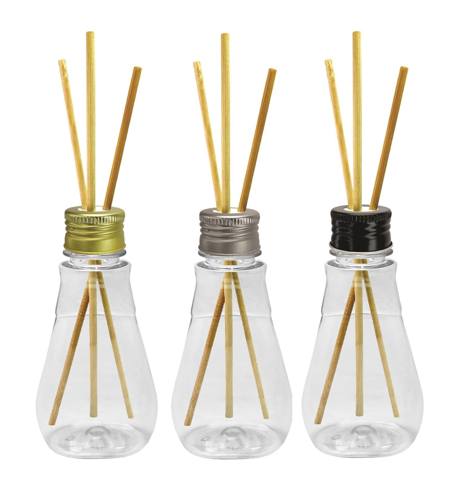 310 FRASCO PLÁSTICO CRISTAL 180ML TAMPA DIFUSOR VARETAS MEL