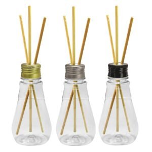 126 FRASCO PLÁSTICO CRISTAL 180ML TAMPA DIFUSOR VARETAS MEL