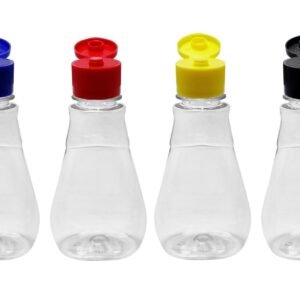 416 FRASCO PLÁSTICO CRISTAL PET 180ML COM TAMPA FLIPTOP MEL
