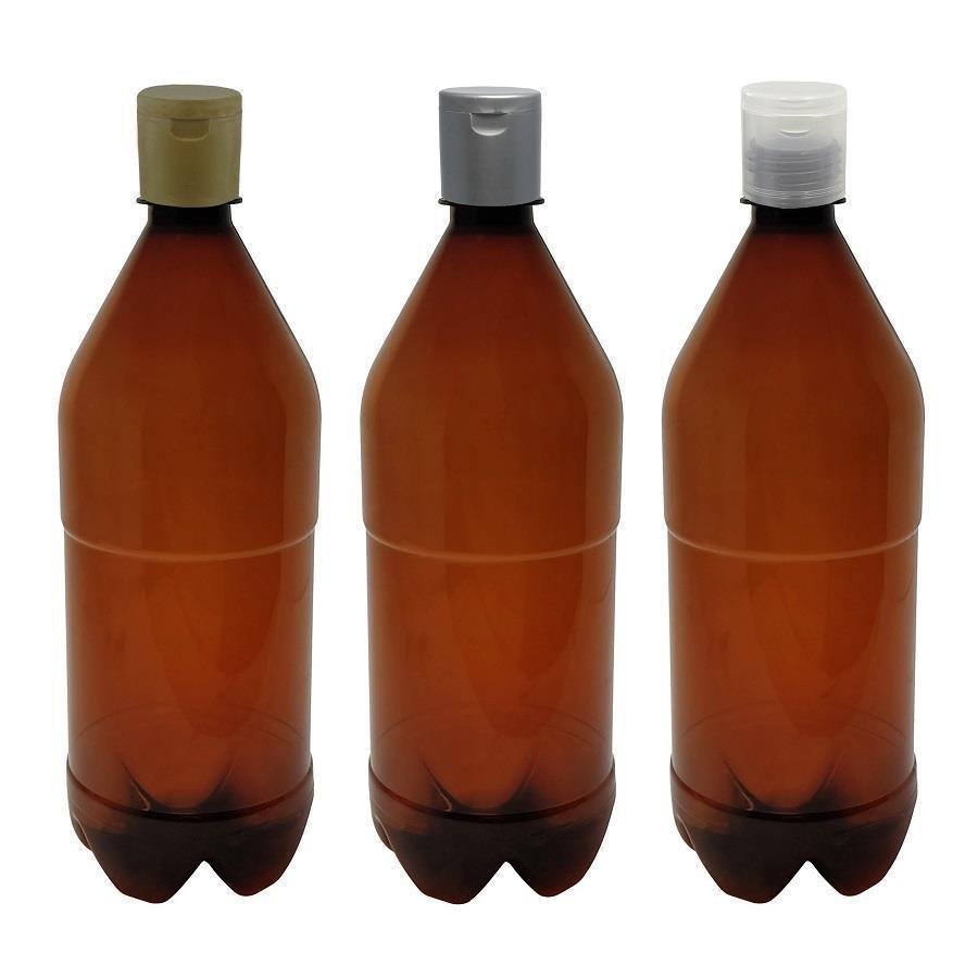 118 FRASCO PLÁSTICO AMBAR 1L FLIPTOP FURO ABERTO AGU - Imagem 4