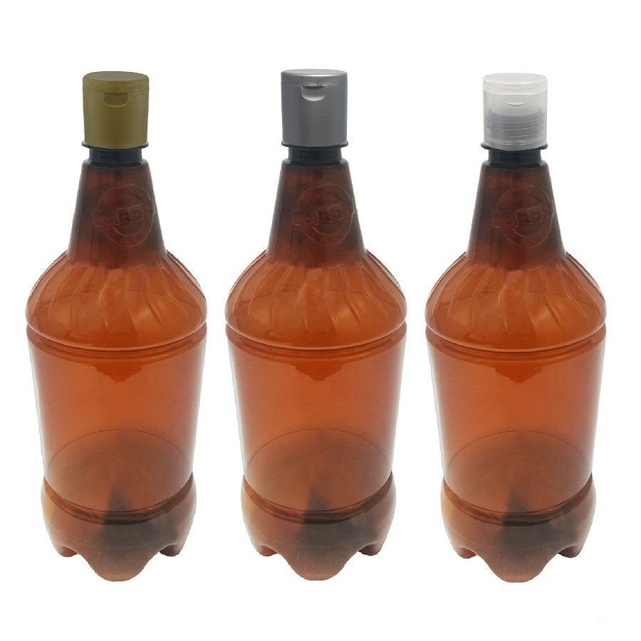 20 FRASCO PLÁSTICO AMBAR 1L FLIPTOP FURO ABERTO GR2 - Imagem 4