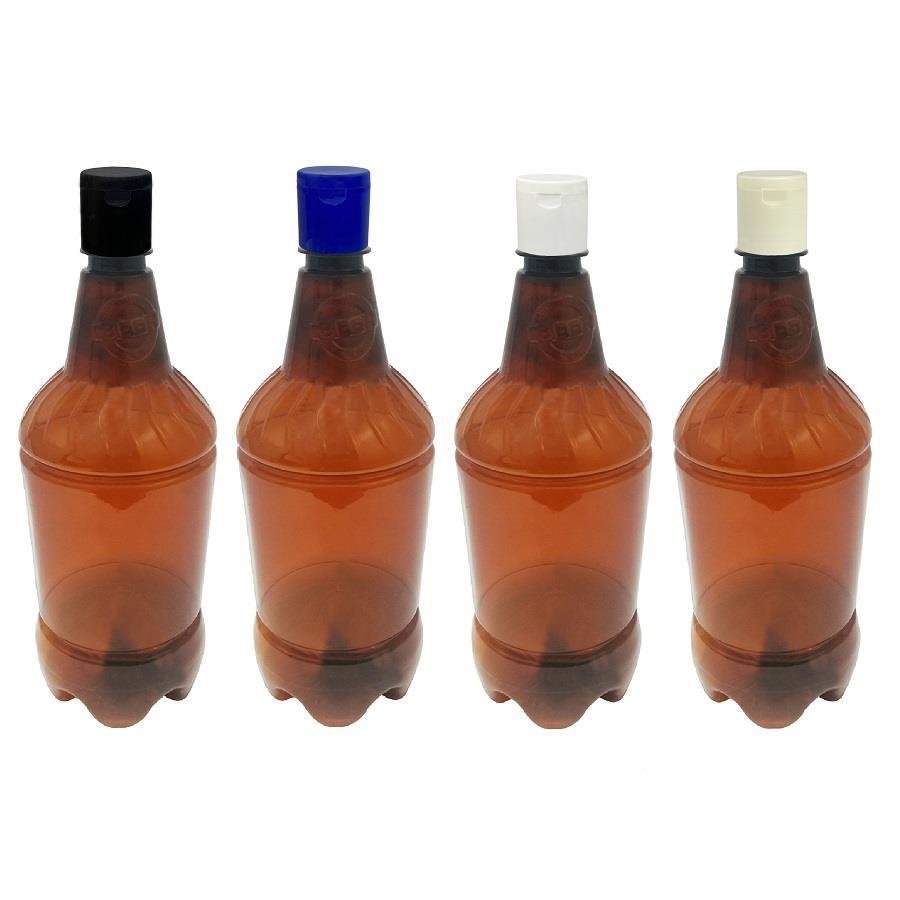 20 FRASCO PLÁSTICO AMBAR 1L FLIPTOP FURO ABERTO GR2 - Imagem 3