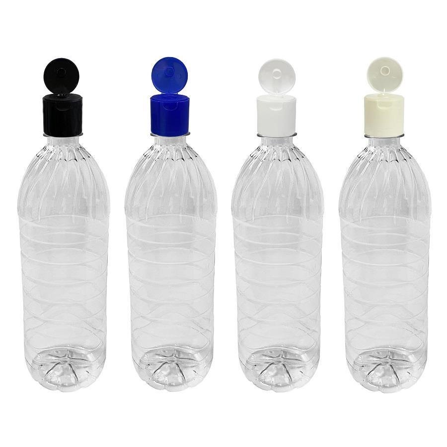 25 FRASCO PLÁSTICO CRISTAL 1L FLIPTOP FURO ABERTO SUC