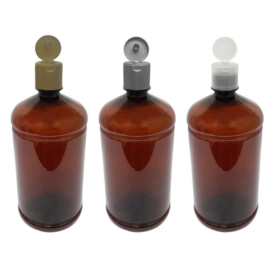 6 FRASCO PLÁSTICO AMBAR 1L FLIPTOP FURO ABERTO SAB - Imagem 2